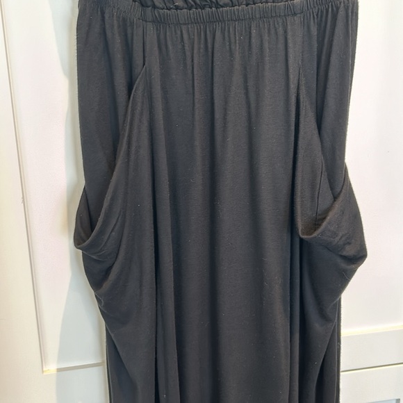 Gap Maxi Knit Sun Dress Draped Pockets Spaghetti Straps Black Women Size S - Picture 3 of 12